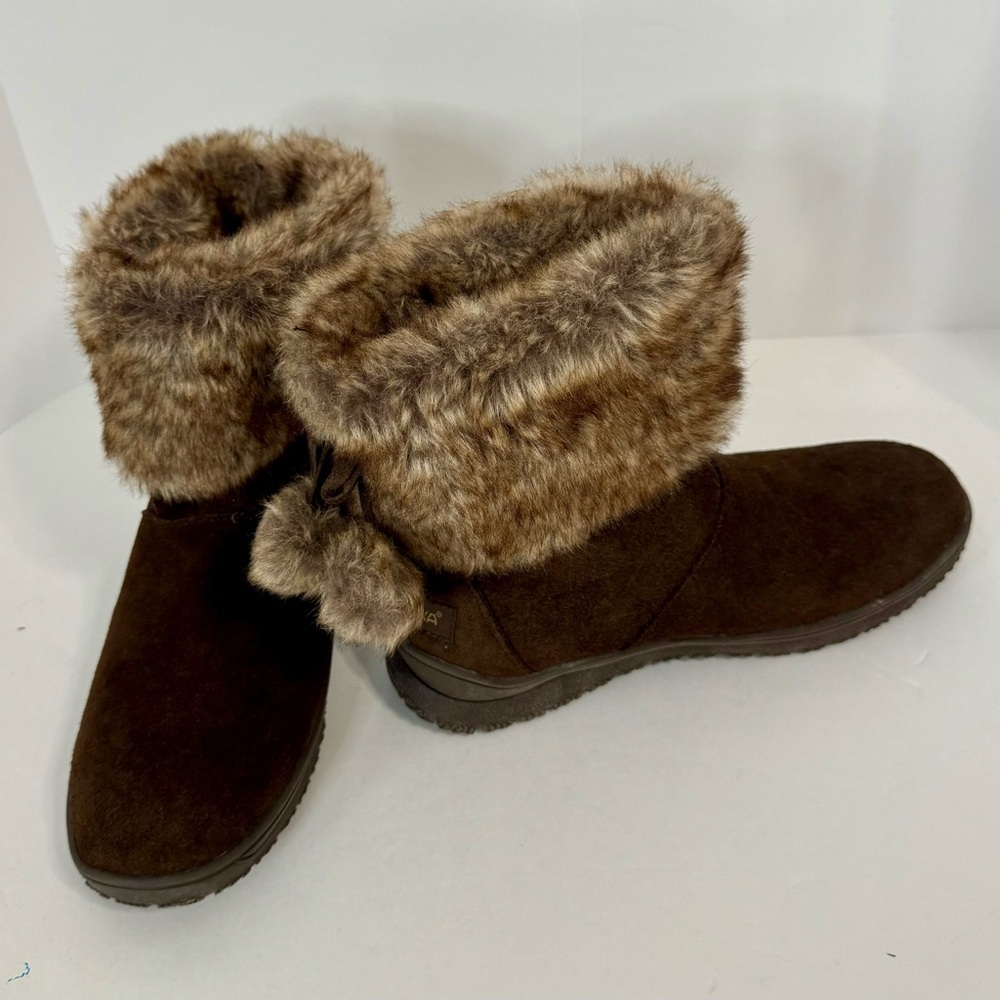 Minnetonka Dark Brown Faux Fur Winter Boots